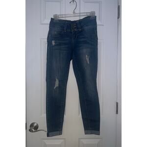 YMI Jeans Size 5 Womens High Rise WannaBettaButt Blue Jeans Ankle Denim Pants